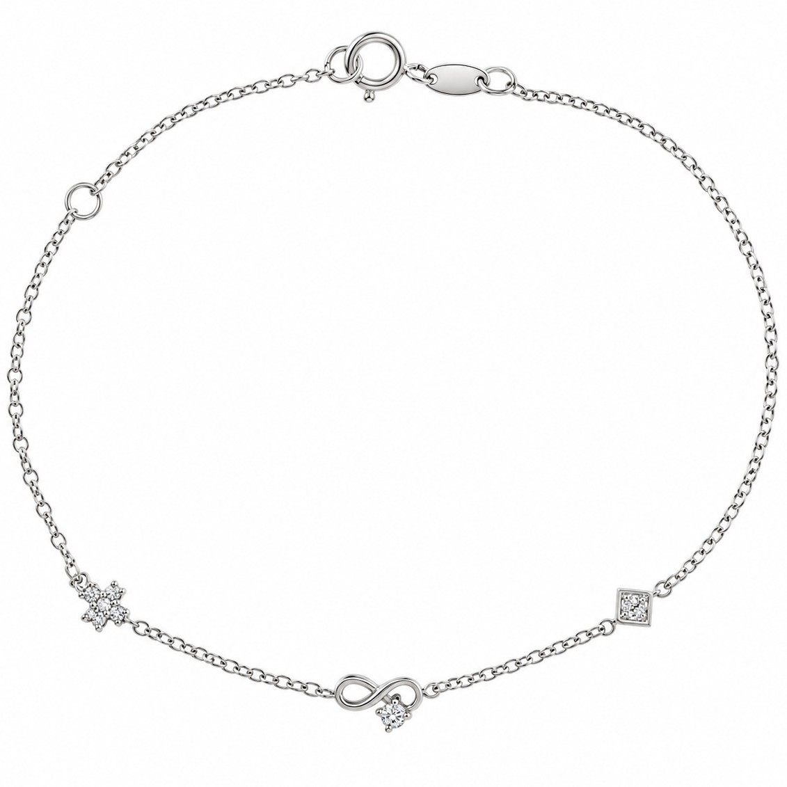 BRACELET Infinity SENZIO Collection White Gold K9 with Zircon Stones 3SOUB.551BB - 