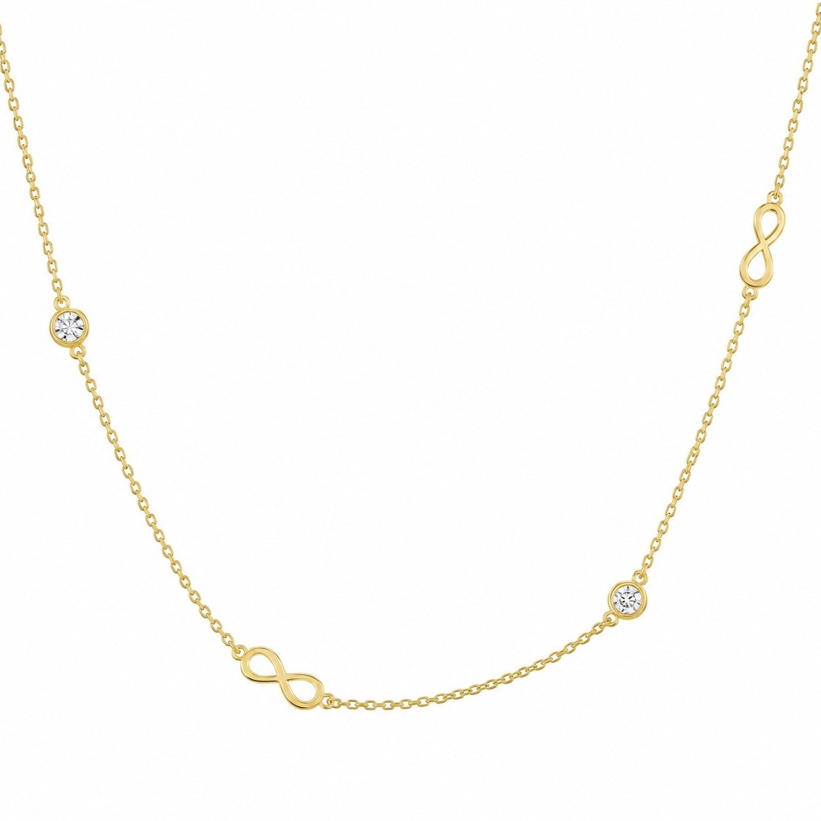 NECKLACE Infinity SENZIO Collection in Yellow Gold K9 with Zircon Stones 3SOUB.572C - 