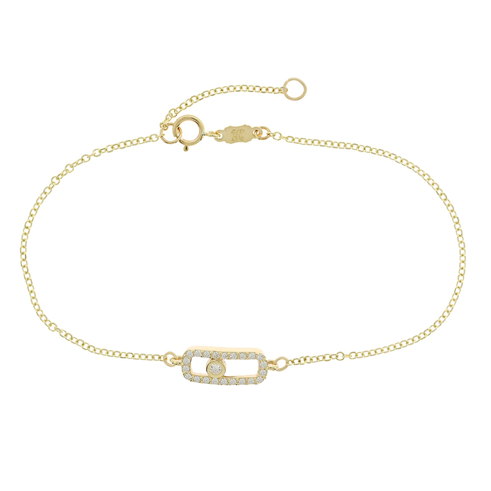 BRACELET SENZIO Collection K9 Yellow Gold with Zircon Stones 3VAR.335B - 