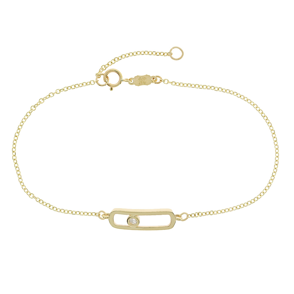 BRACELET SENZIO Collection K9 Yellow Gold with Zircon Stones 3VAR.336B - 