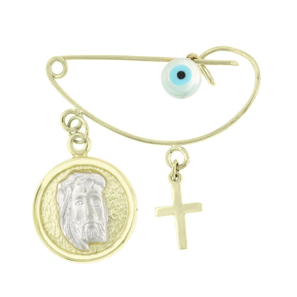 PIN Kids K9 Yellow Gold with Christian Charm 3VAR.109NA - 