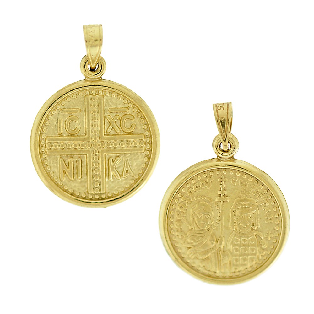 CHRISTIAN CHARMS Amulet Double Sided from K9 Yellow Gold 3VAR.D28P - 