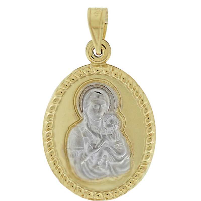 ΜΕΝΤΑΓΙΟΝ Παναγίτσα SENZIO Collection K9 Κίτρινο & Λευκό Χρυσό 3VAR.25P - 