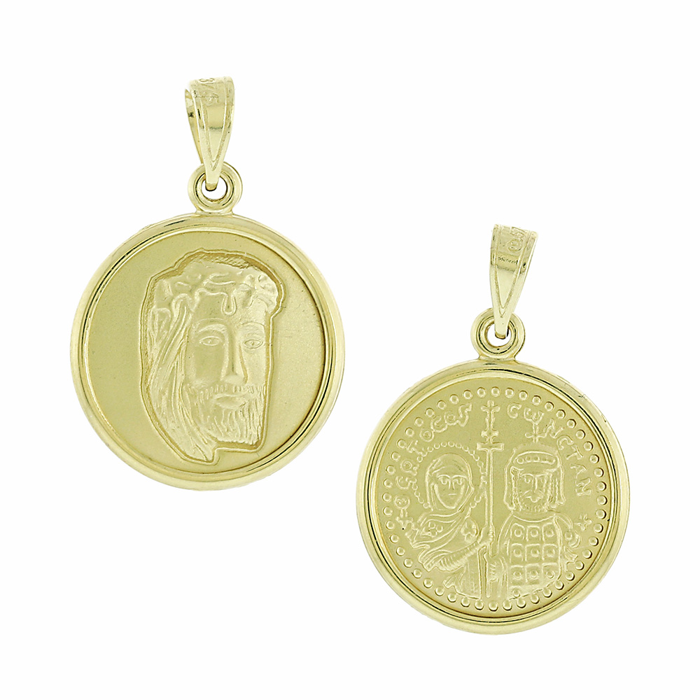 ΜΕΝΤΑΓΙΟΝ Χριστός Διπλής Όψης 9K Κίτρινο Χρυσό 3VAR.229P