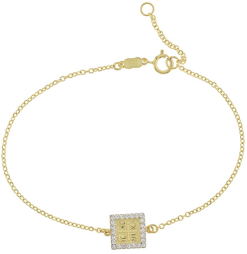 BRACELET Constantinato Yellow Gold 9K with Zircon 3VAR.265B