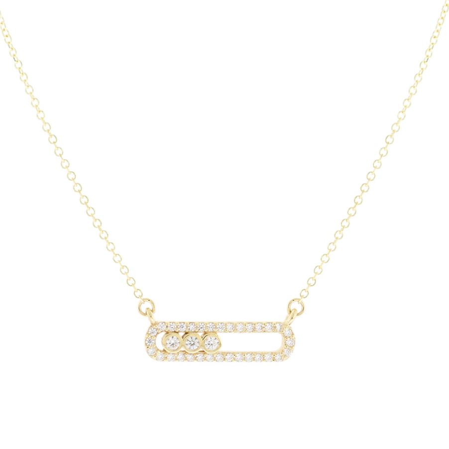 ΚΟΛΙΕ Πετράτο SENZIO Collection Κ9 Κίτρινο Χρυσό με Πέτρες Ζιργκόν 3VAR.831C - 