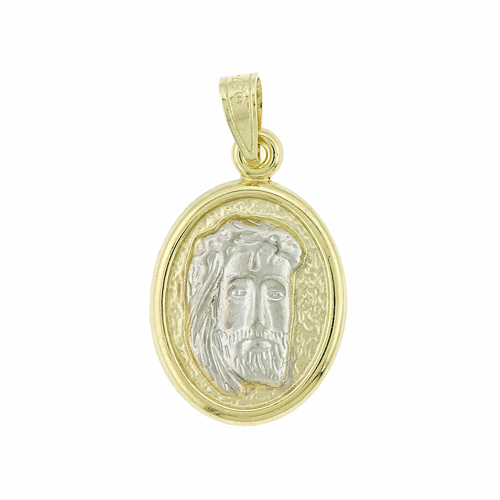 ΜΕΝΤΑΓΙΟΝ Χριστός Δίχρωμο K9 Κίτρινο και Λευκό Χρυσό 3VAR.8P