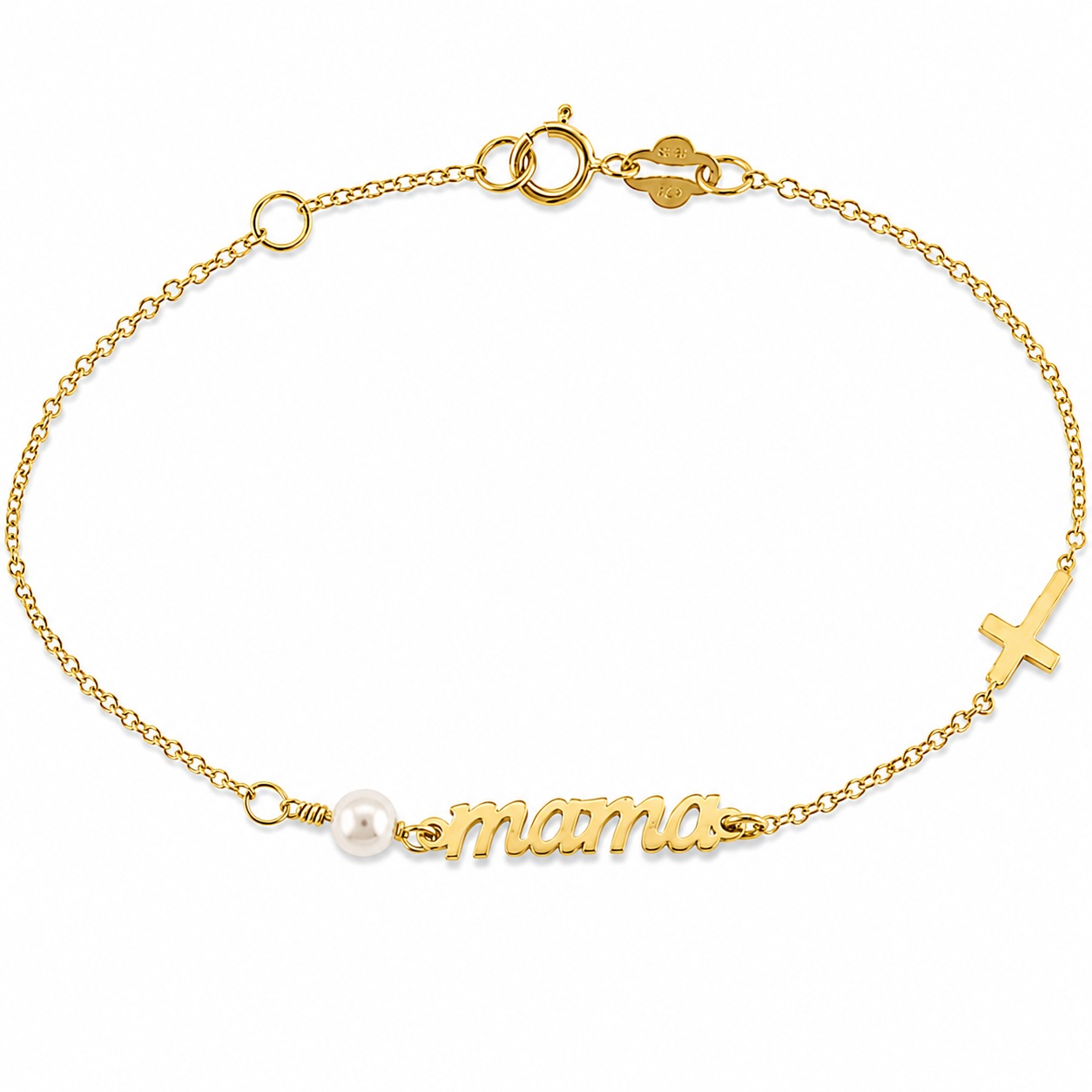 BRACELET Mama SENZIO Collection Yellow Gold K9 with Pearl 3SOU.664SB
