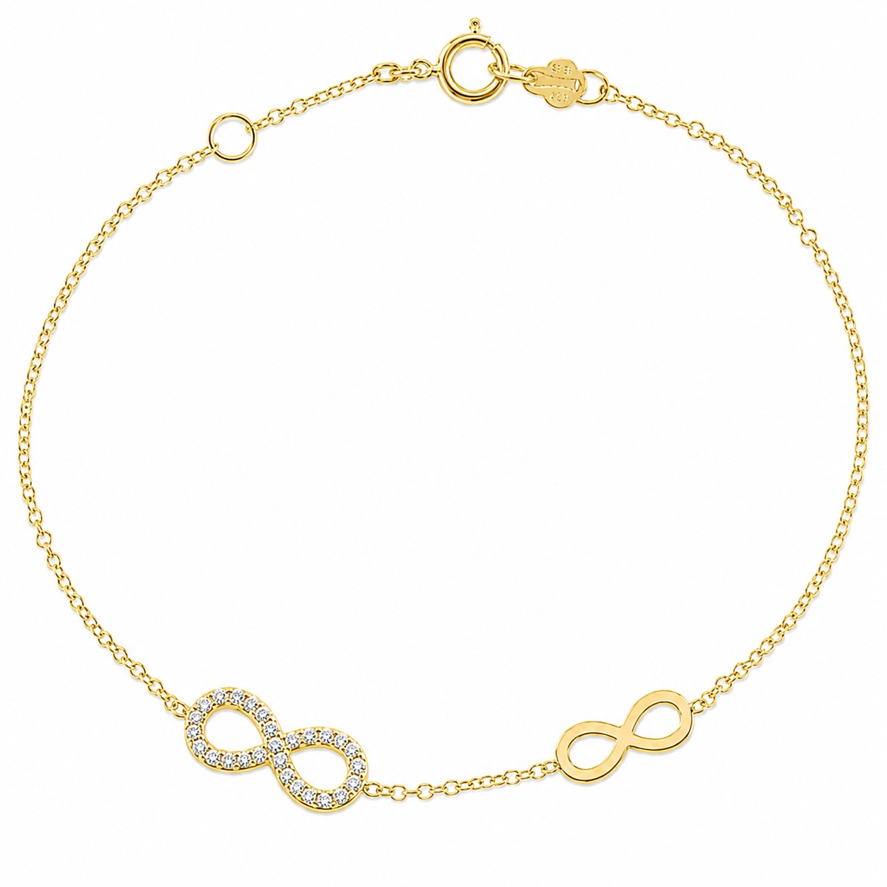 BRACELET Infinity SENZIO Collection K9 Yellow Gold with Zircon Stones 3SOU.608B