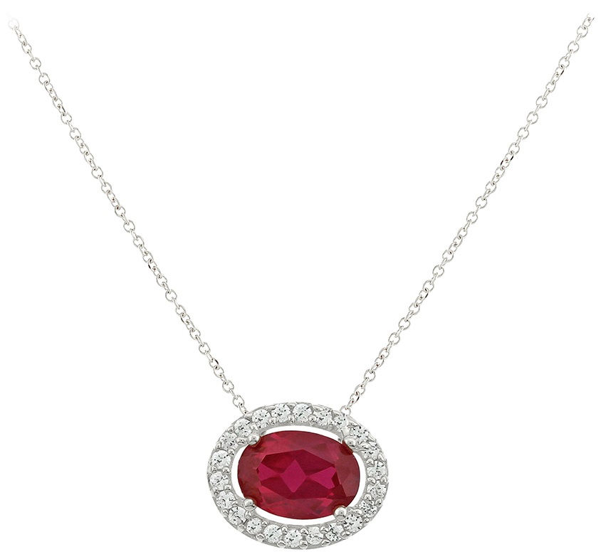 NECKLACE Rosette SENZIO Collection K9 White Gold with Zircon Stones 3SOU.4952LK - 