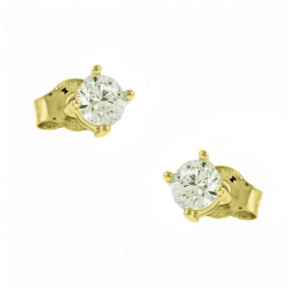 ΣΚΟΥΛΑΡΙΚΙΑ Μονόπετρα Κ9 Κίτρινο Χρυσό με Πέτρες Ζιργκόν 3SOU.504SK