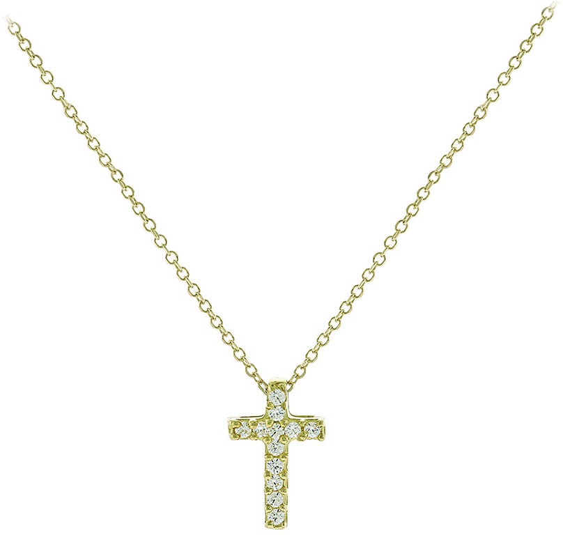 CROSS Yellow Gold with K9 Chain and Zircon 3SOU.716K