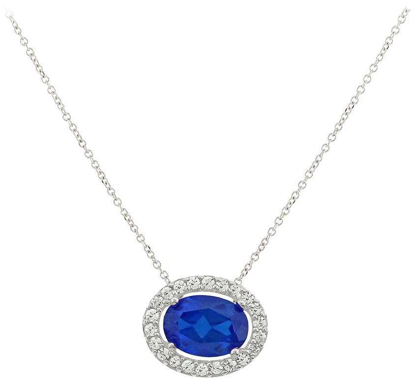 NECKLACE Rosette SENZIO with Zircon 9K White Gold 3SOU.02.4950LK - 