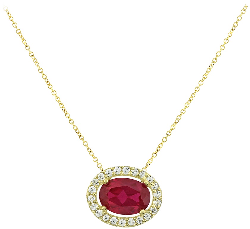NECKLACE Rosette SENZIO with Zircon 9K Yellow Gold 3SOU.02.4952K - 