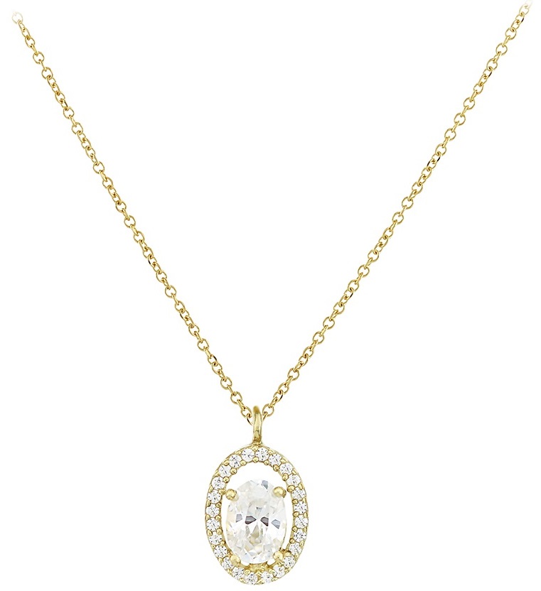 NECKLACE Rosette with Zircon in K9 Yellow Gold 3SOY.4983K