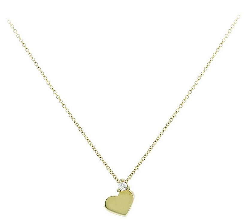 NECKLACE Heart SENZIO 9K Yellow Gold with Zircon Stones 3SOY.02.784K