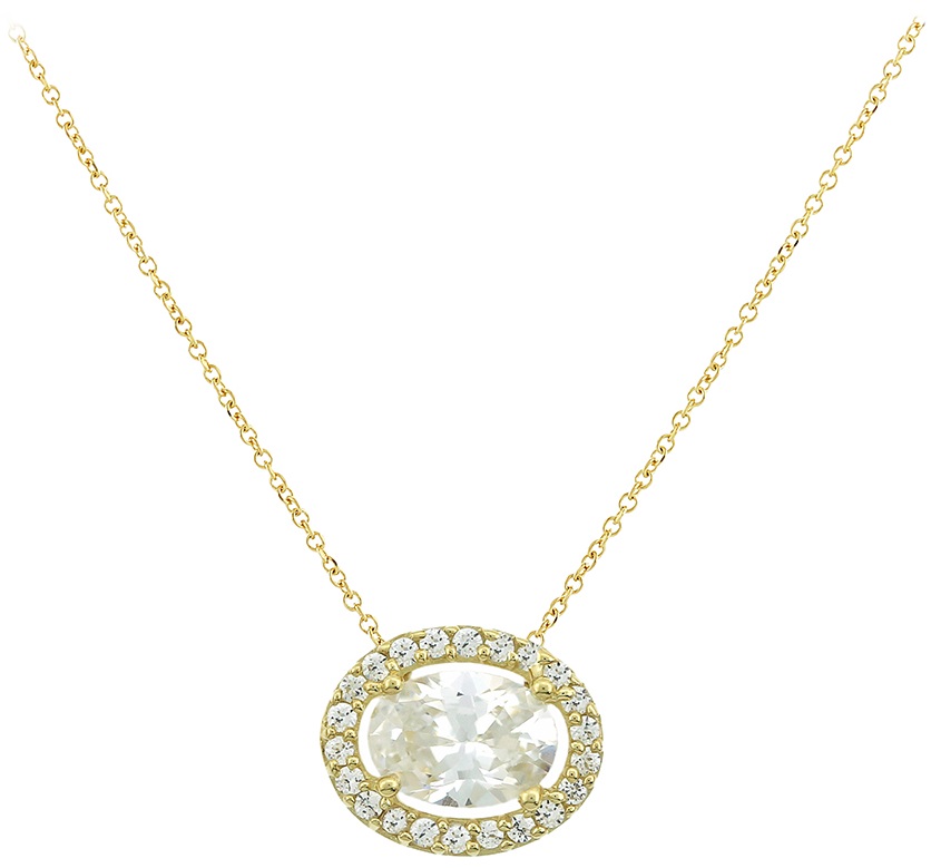 NECKLACE Rosette SENZIO with Zircon K9 Yellow Gold 3SOY.4953K - 