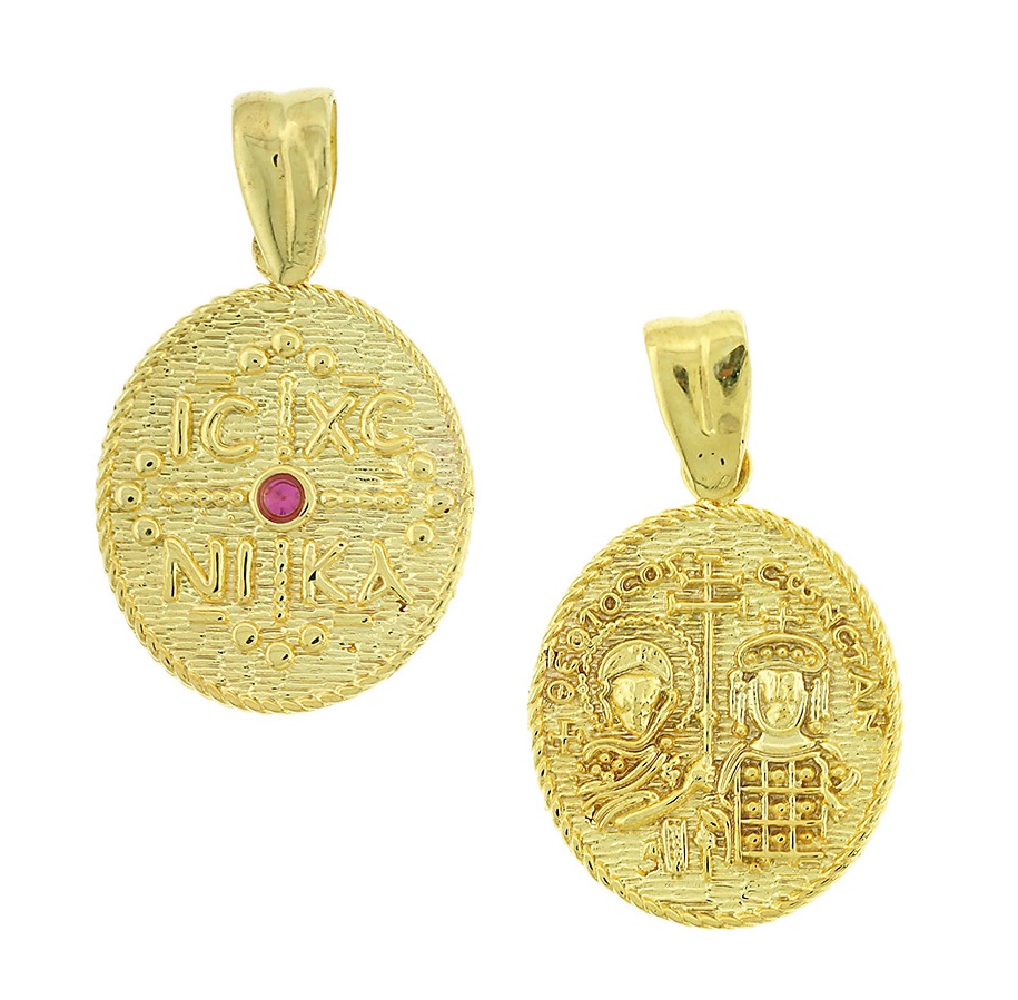 CHRISTIAN CHARMS Double Sided Made of Yellow Gold K9 with Zircon 3SOY.26ME