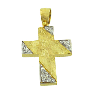 CROSS Handmade in 14K Yellow Gold with Zircon 4-444 - 