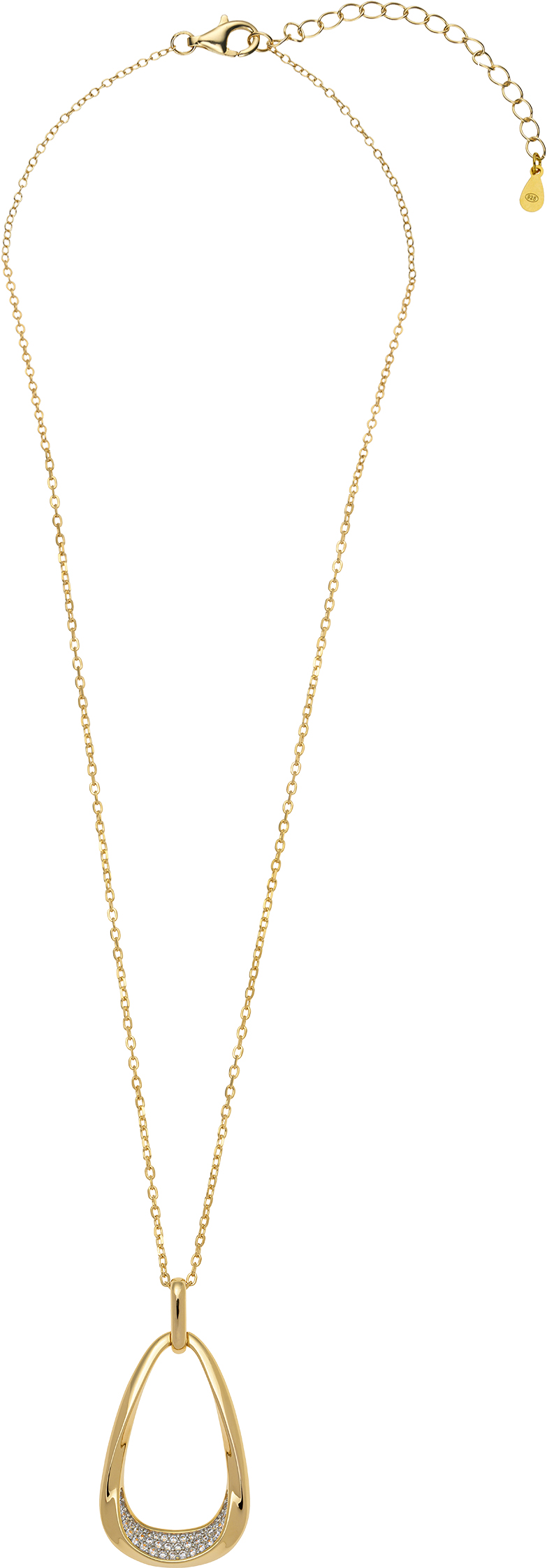 BREEZE Gold Tear Necklace with Crystals 925° Silver 413025.1 - 