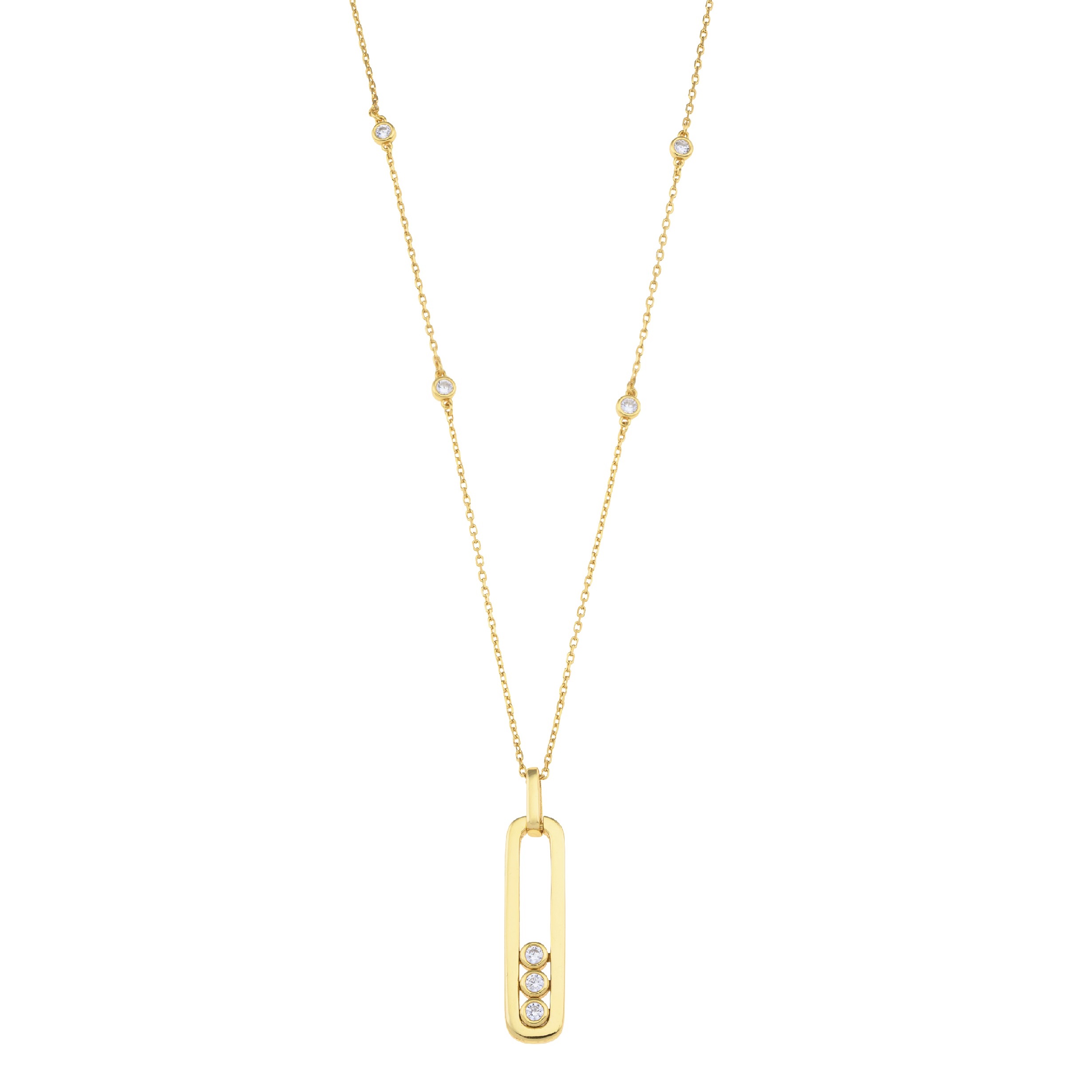 NECKLACE BREEZE Gold-Plated Silver with Zircon Stones 925° 416020.1 - 