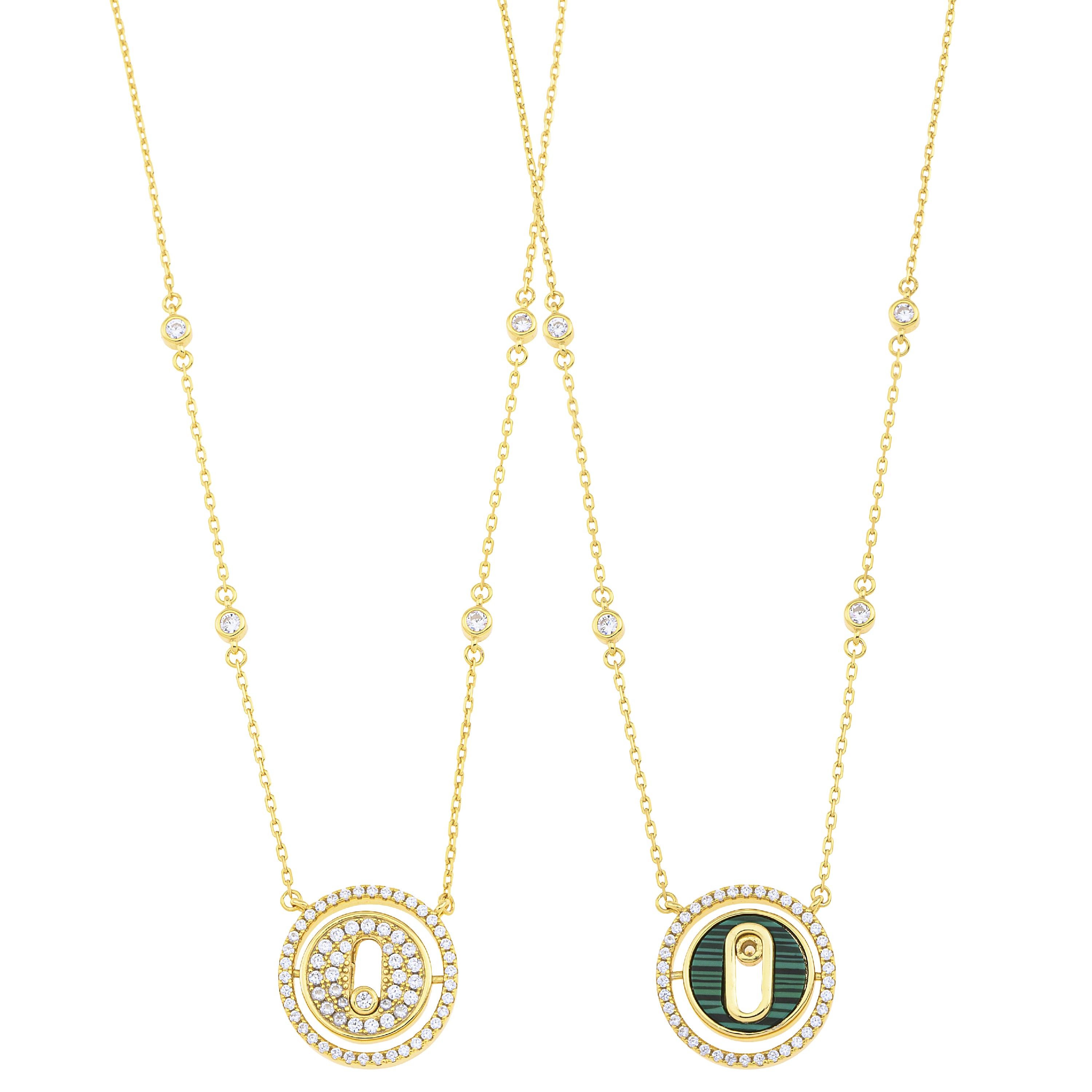 NECKLACE BREEZE Gold-Plated Silver 925° with Zircon Stones 416022.1 - 