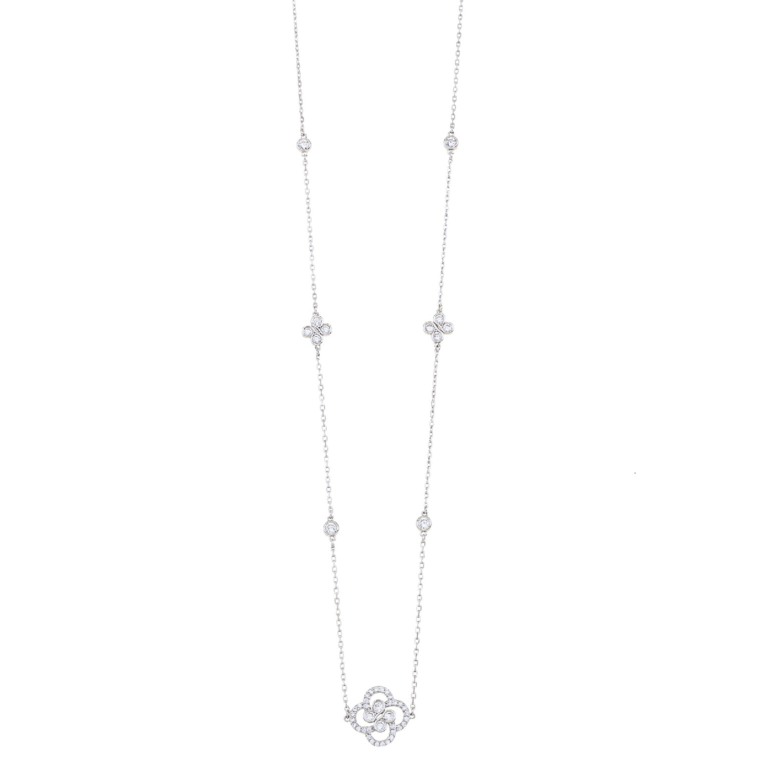 NECKLACE BREEZE Silver 925° with Zircon Stones 416025.4 - 