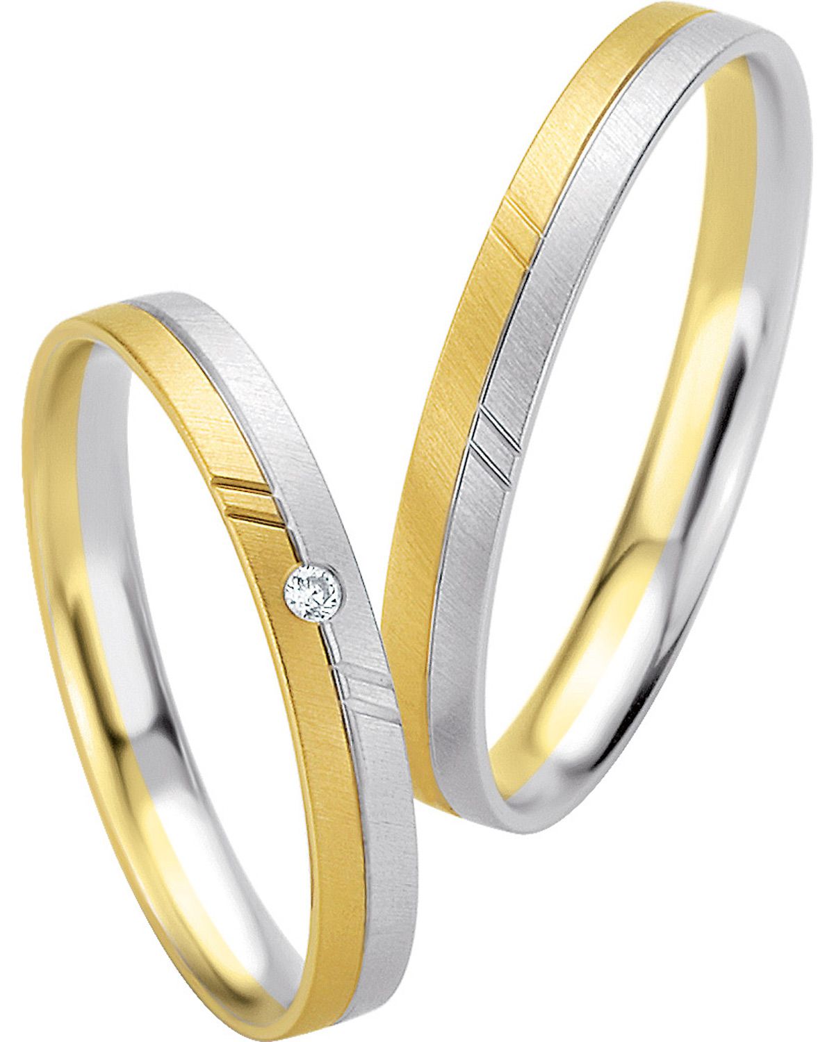 BREUNING Basic Light Collection Βέρες Λευκό και Κίτρινο Χρυσό 4211-4212YW - Κίτρινο & Λευκό Χρυσό