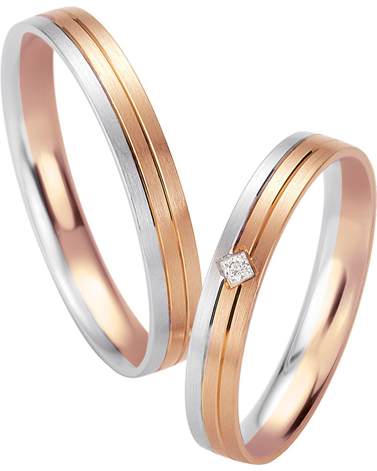 BREUNING Basic Light Collection Βέρες Λευκό και Ροζ Χρυσό 4213-4214RW - Ροζ & Λευκό Χρυσό
