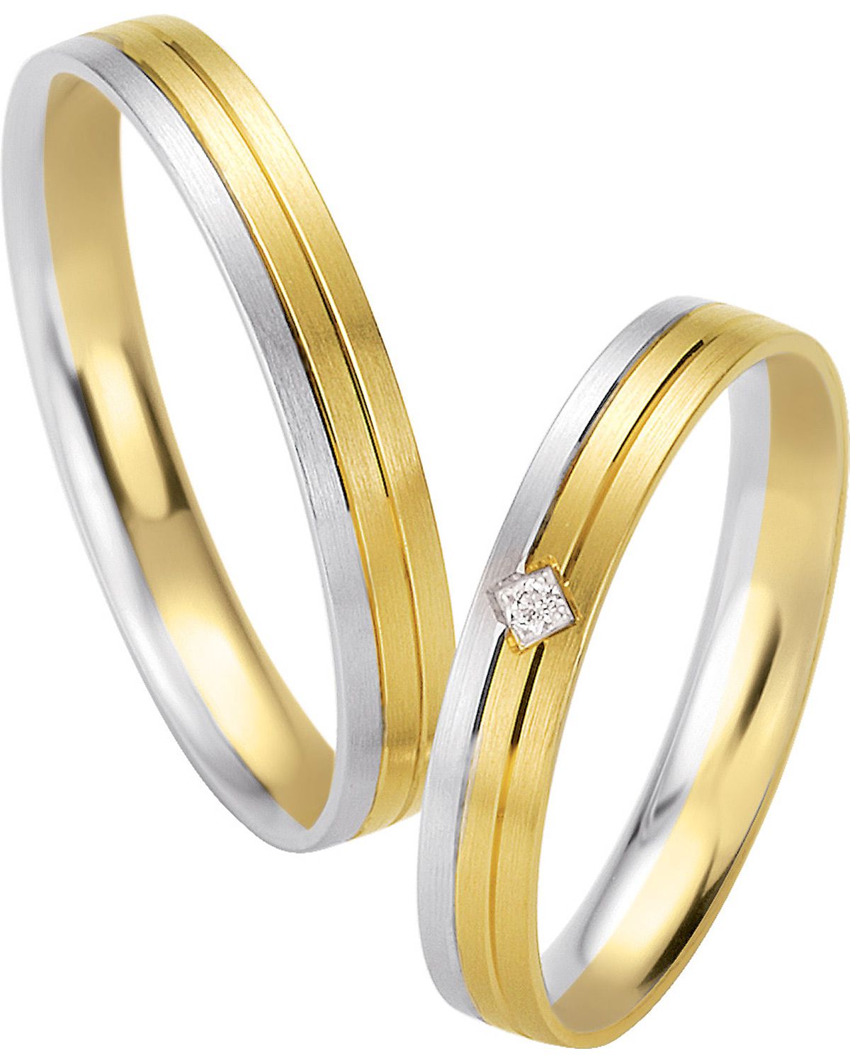 BREUNING Basic Light Collection Βέρες Λευκό και Κίτρινο Χρυσό 4213-4214ΥW - Κίτρινο & Λευκό Χρυσό