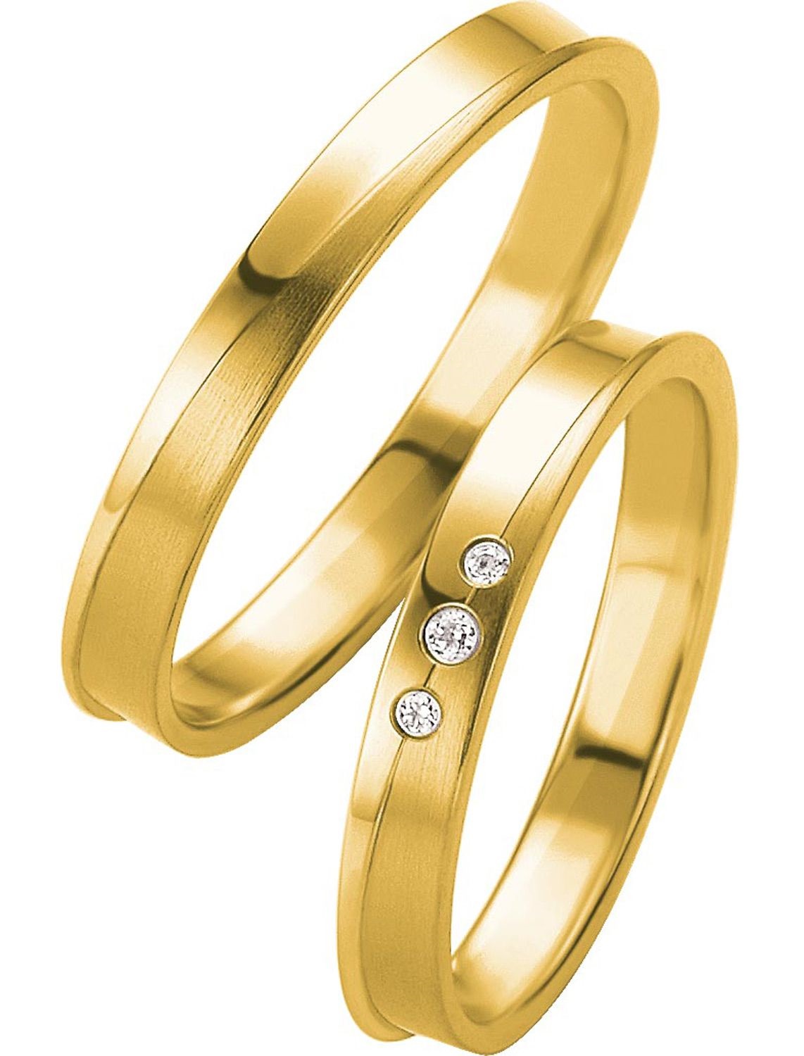 BREUNING Basic Light Collection Wedding Rings Yellow Gold 4231-4232Y - Yellow Gold
