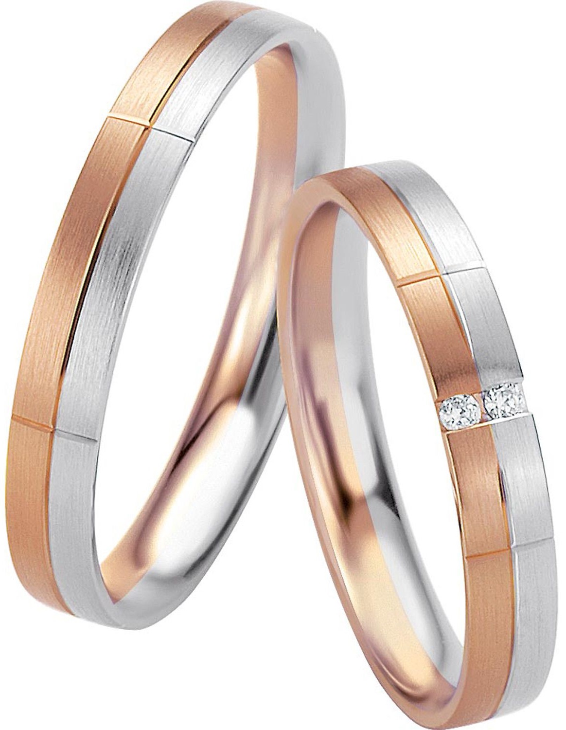 BREUNING Basic Light Collection Βέρες Λευκό και Ροζ Χρυσό 4233-4234RW - Ροζ & Λευκό Χρυσό