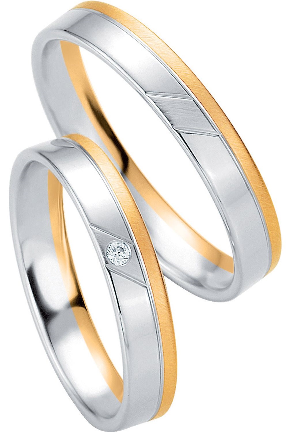 ΒREUNING Basic Light Collection Βέρες Λευκό και Κίτρινο Χρυσό 4235-4236YW - Κίτρινο & Λευκό Χρυσό