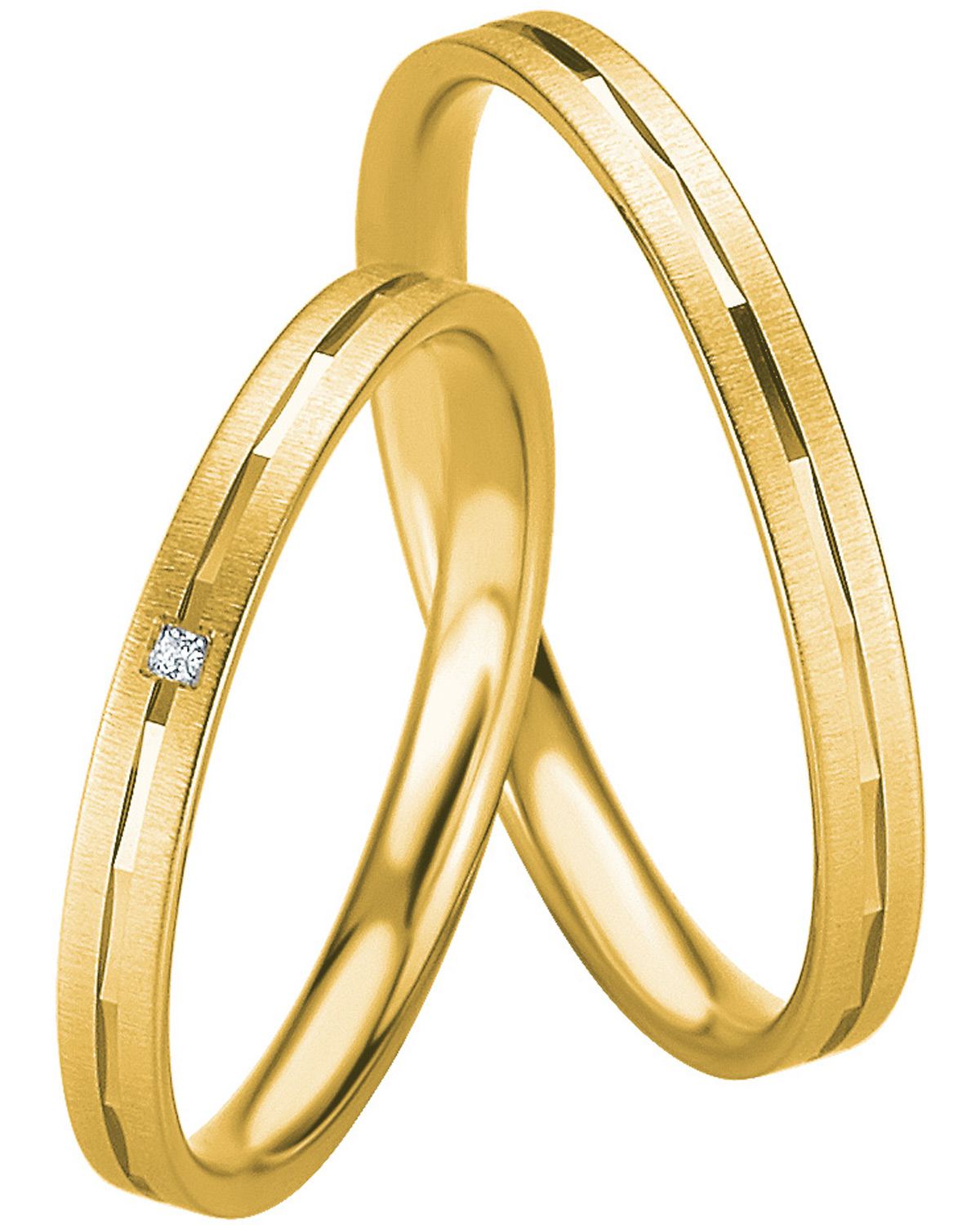 BREUNING Basic Slim Collection Wedding Rings Yellow Gold 4321-4322Y - Yellow Gold