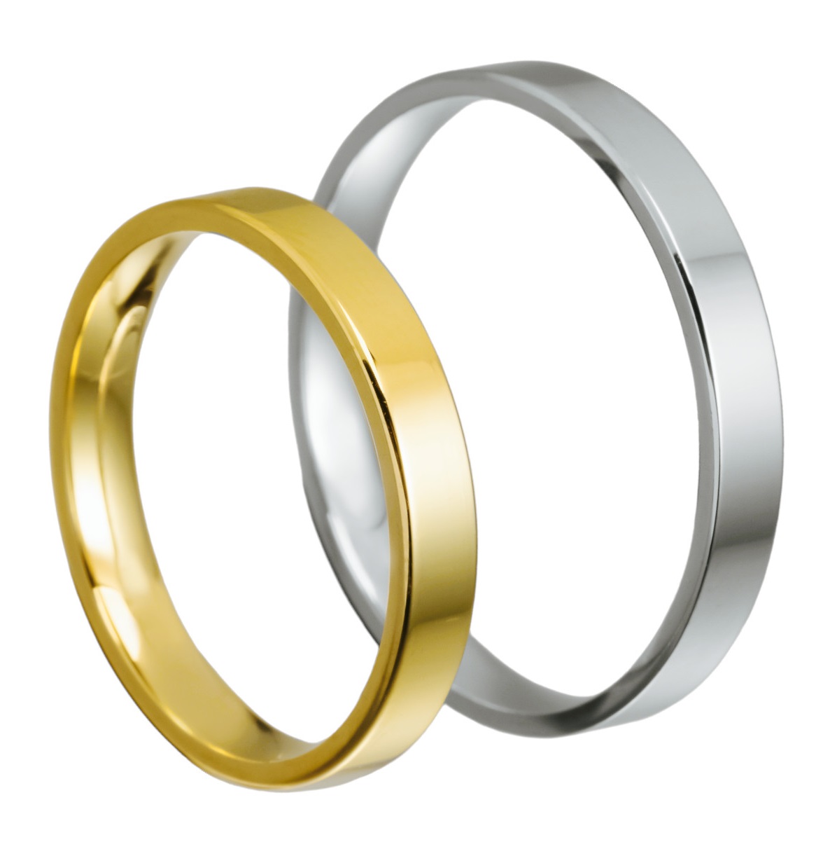 WEDDING RINGS Minimal Dinos Karalis White and Yellow Gold VR1044 - Yellow & White Gold