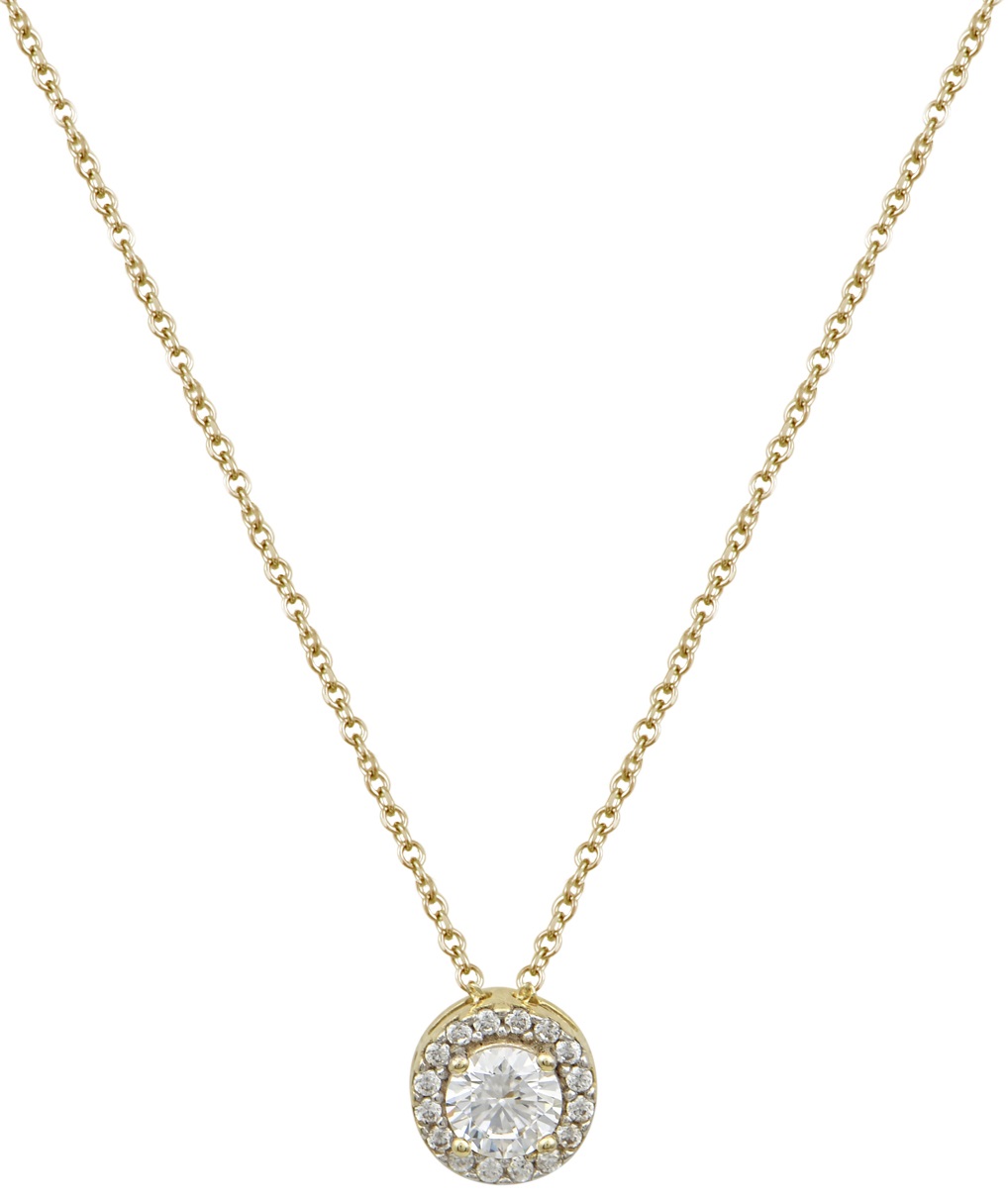 ΚΟΛΙΕ Ροζέτα SENZIO Κ9 Κίτρινο Χρυσό με Πέτρες Ζιργκόν N-FRM01L-1YK9