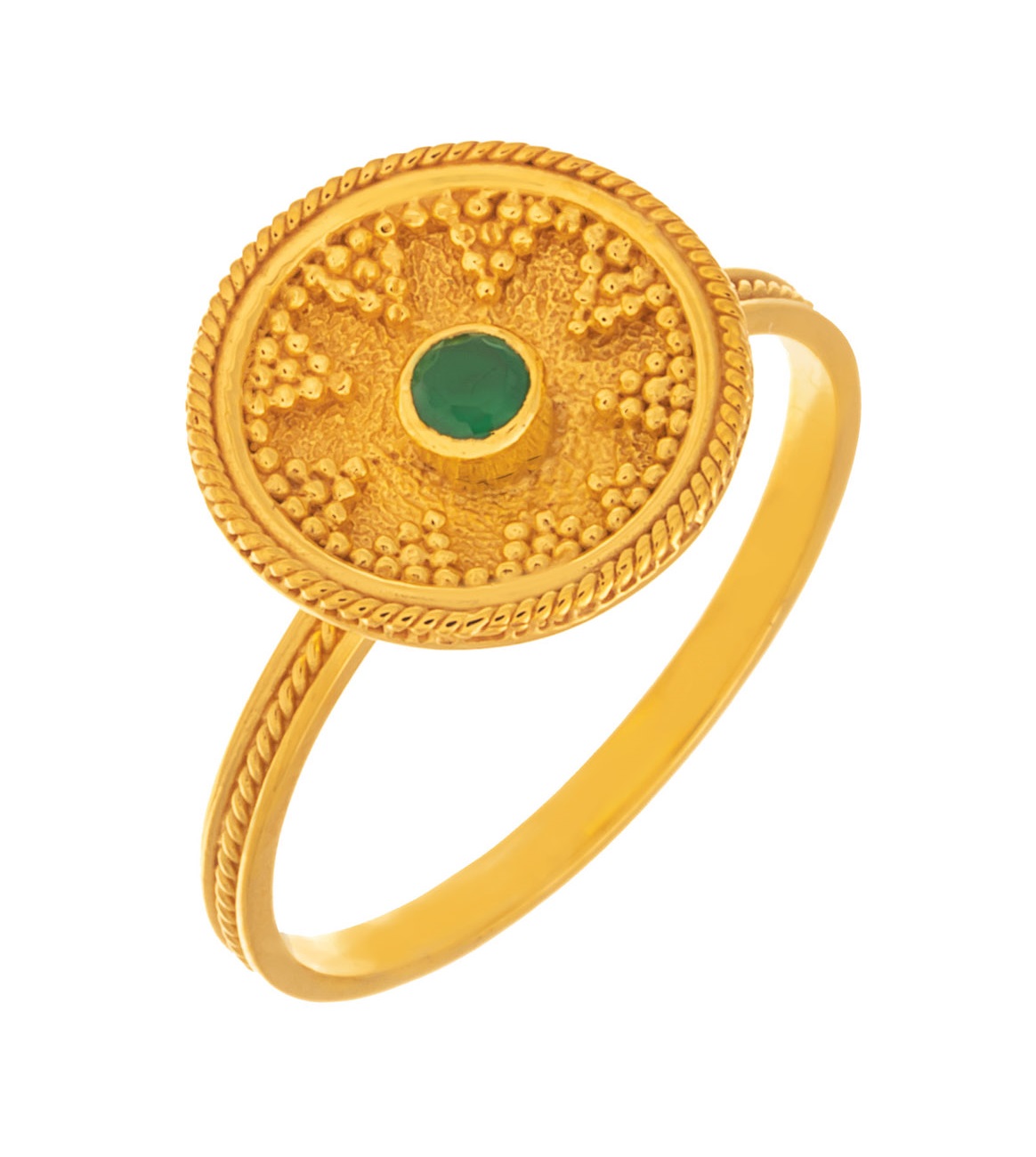 ΔΑΧΤΥΛΙΔΙ Βυζαντινό Χειροποίητο Κίτρινο Χρυσό Κ14 με Τουρμαλίνη 4614183 - 