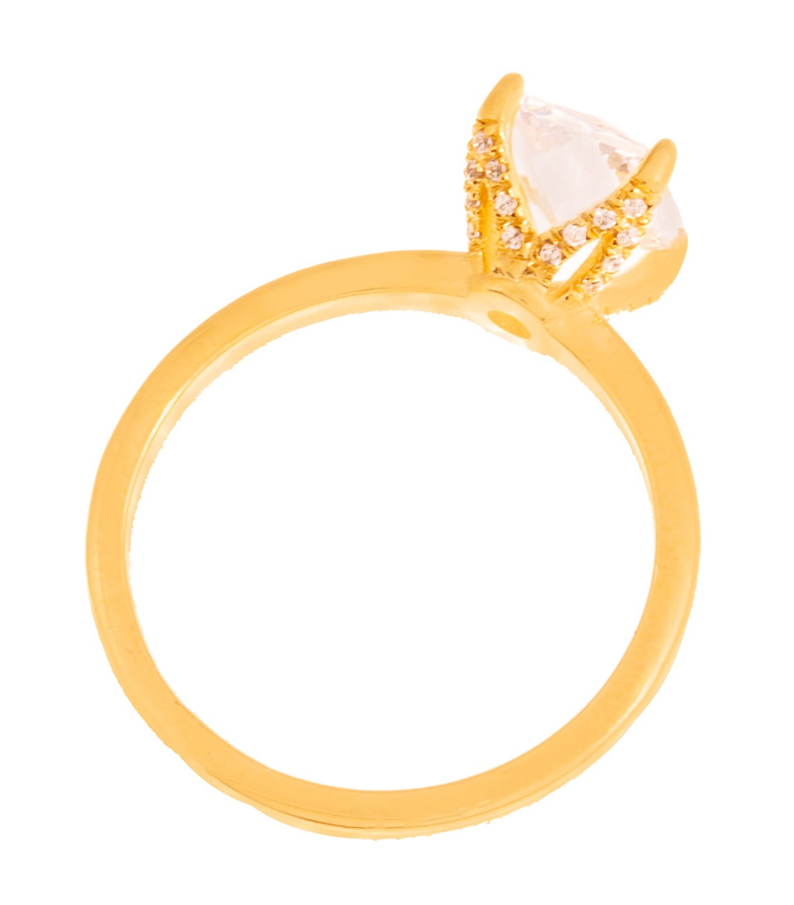 ΔΑΧΤΥΛΙΔΙ Μονόπετρο Χειροποίητο SENZIO Collection 14Κ Κίτρινο Χρυσό με πέτρες Ζιργκόν 4614201 - 2