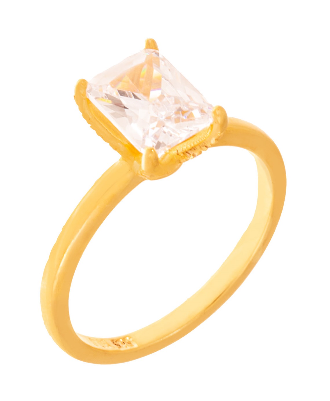 ΔΑΧΤΥΛΙΔΙ Μονόπετρο Χειροποίητο SENZIO Collection 14Κ Κίτρινο Χρυσό με πέτρες Ζιργκόν 4614201 - 1