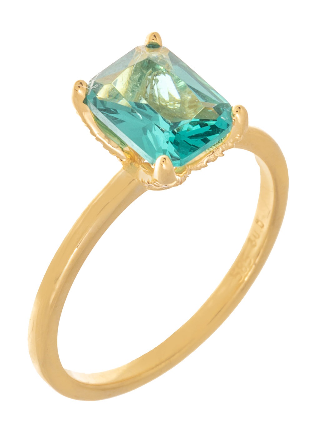 ΔΑΧΤΥΛΙΔΙ Μονόπετρο Χειροποίητο SENZIO Collection 14Κ Κίτρινο Χρυσό με πέτρες Ζιργκόν 4614201G - 