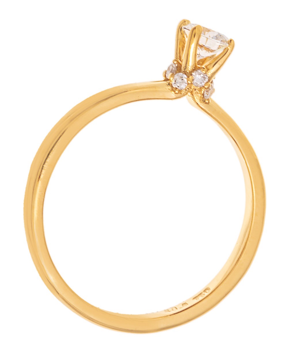 ΔΑΧΤΥΛΙΔΙ Μονόπετρο SENZIO Collection Κίτρινο Χρυσό Κ18 με 0.34ct. Διαμάντια 4614202.K18Y - 2