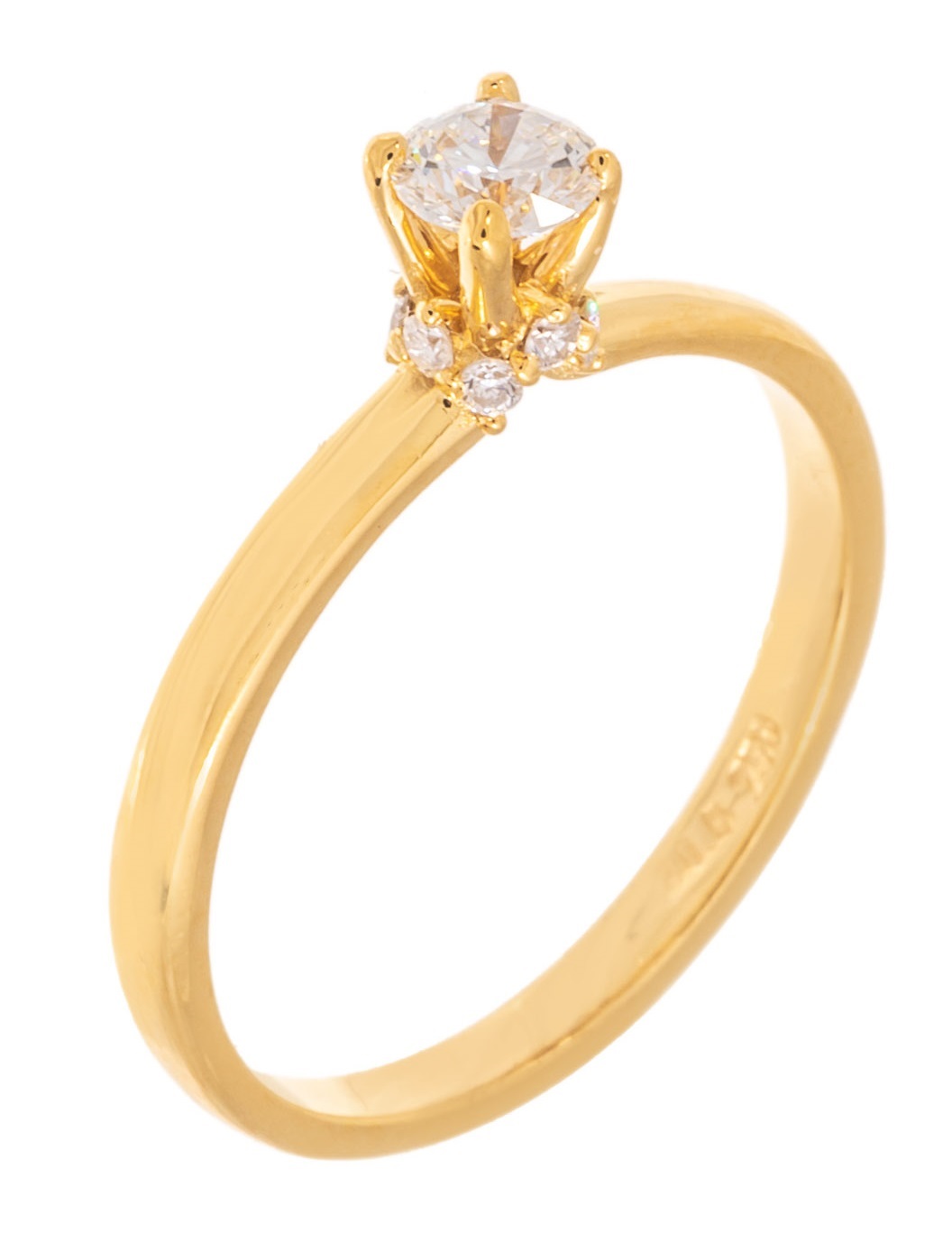 ΔΑΧΤΥΛΙΔΙ Μονόπετρο SENZIO Collection Κίτρινο Χρυσό Κ18 με 0.34ct. Διαμάντια 4614202.K18Y - 1