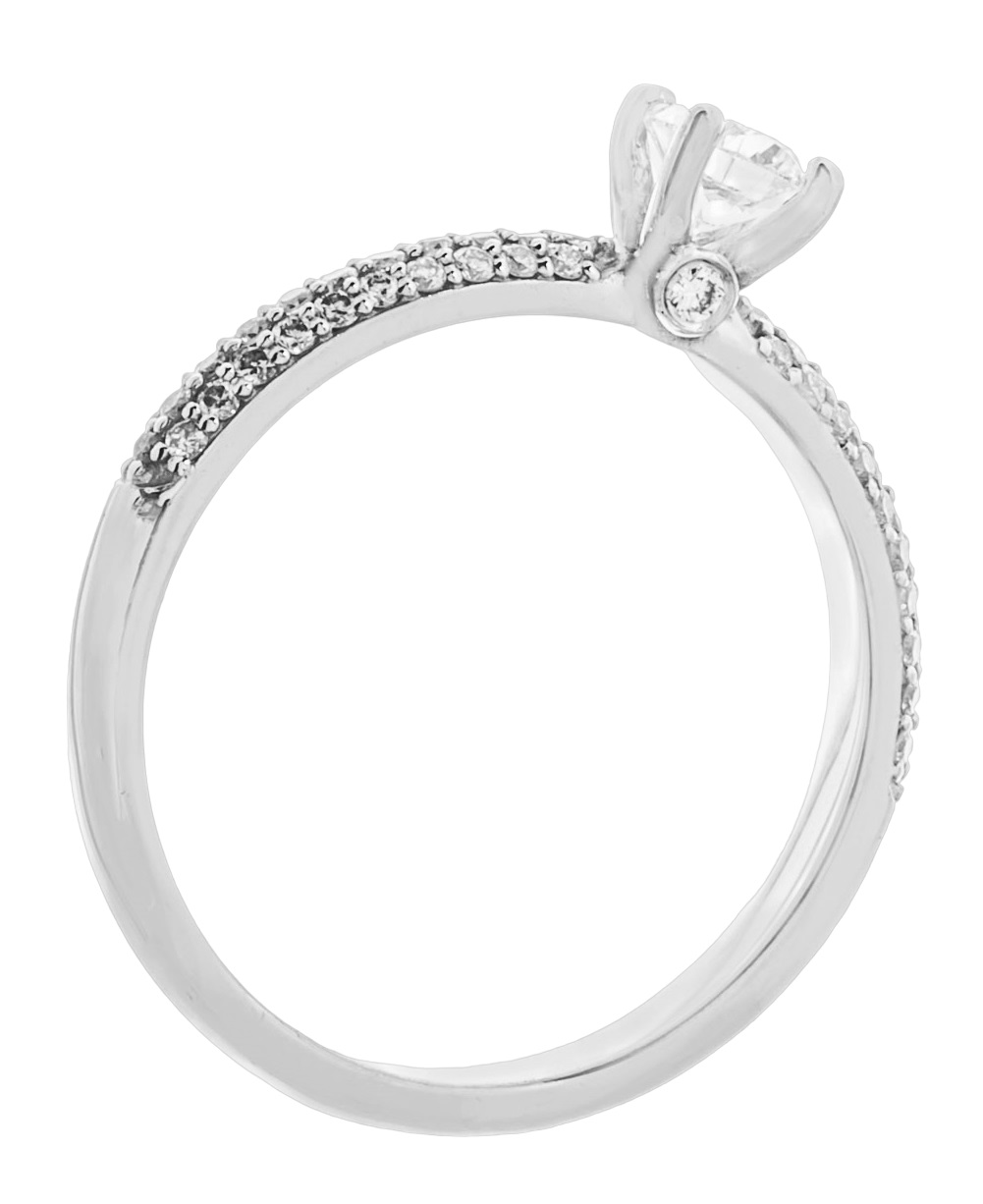 ΔΑΧΤΥΛΙΔΙ Μονόπετρο SENZIO Collection Λευκό Χρυσό Κ18 με 0.57ct. Διαμάντια 4614205.K18W - 2