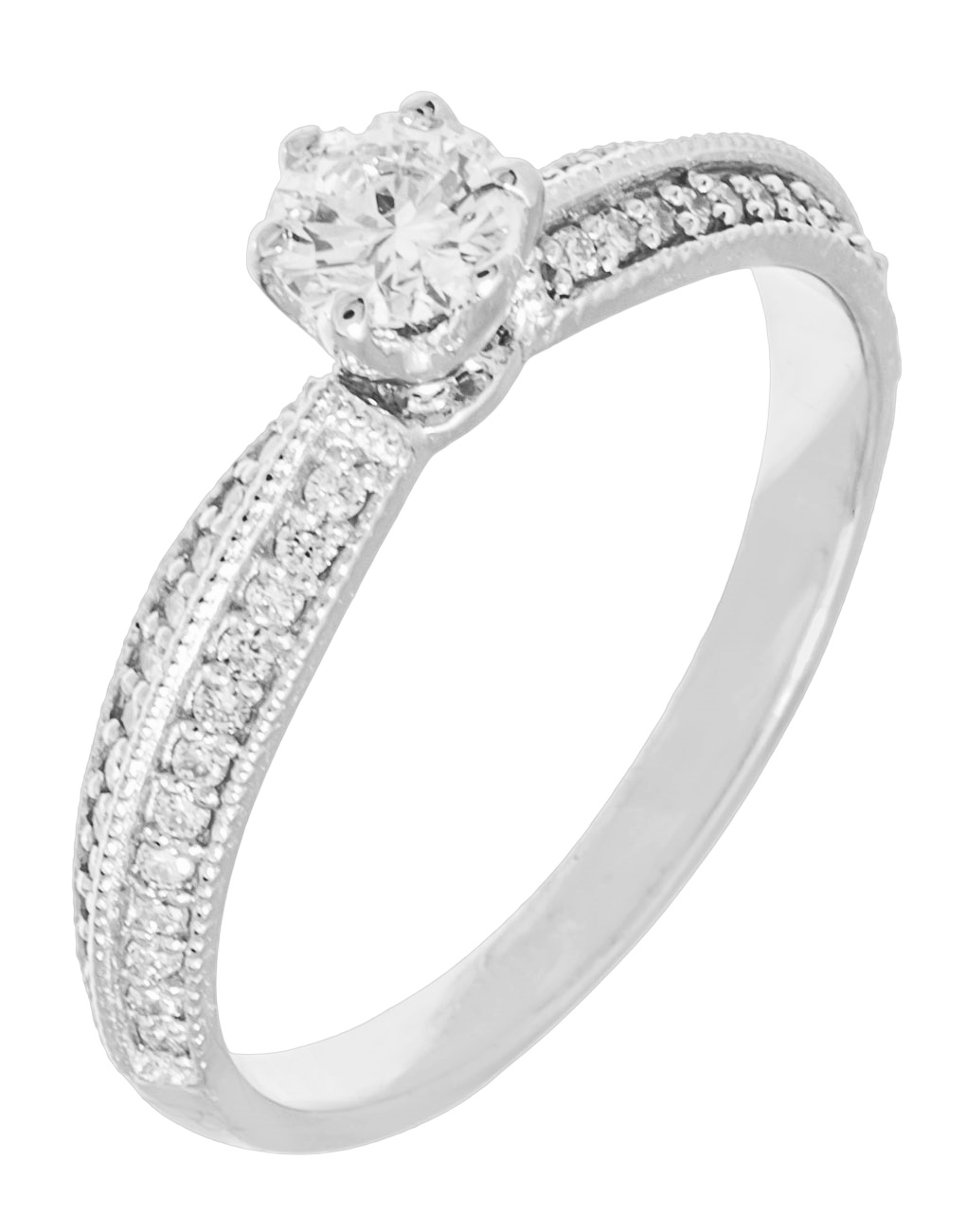 ΔΑΧΤΥΛΙΔΙ Μονόπετρο SENZIO Collection Λευκό Χρυσό Κ18 με 0.48ct. Διαμάντια 4614206.K18W - 