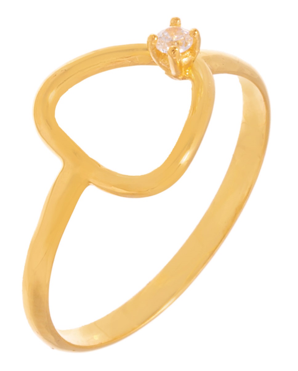 RING Hand Made SENZIO Collection K14 Yellow Gold with Zircon Stones 4614227