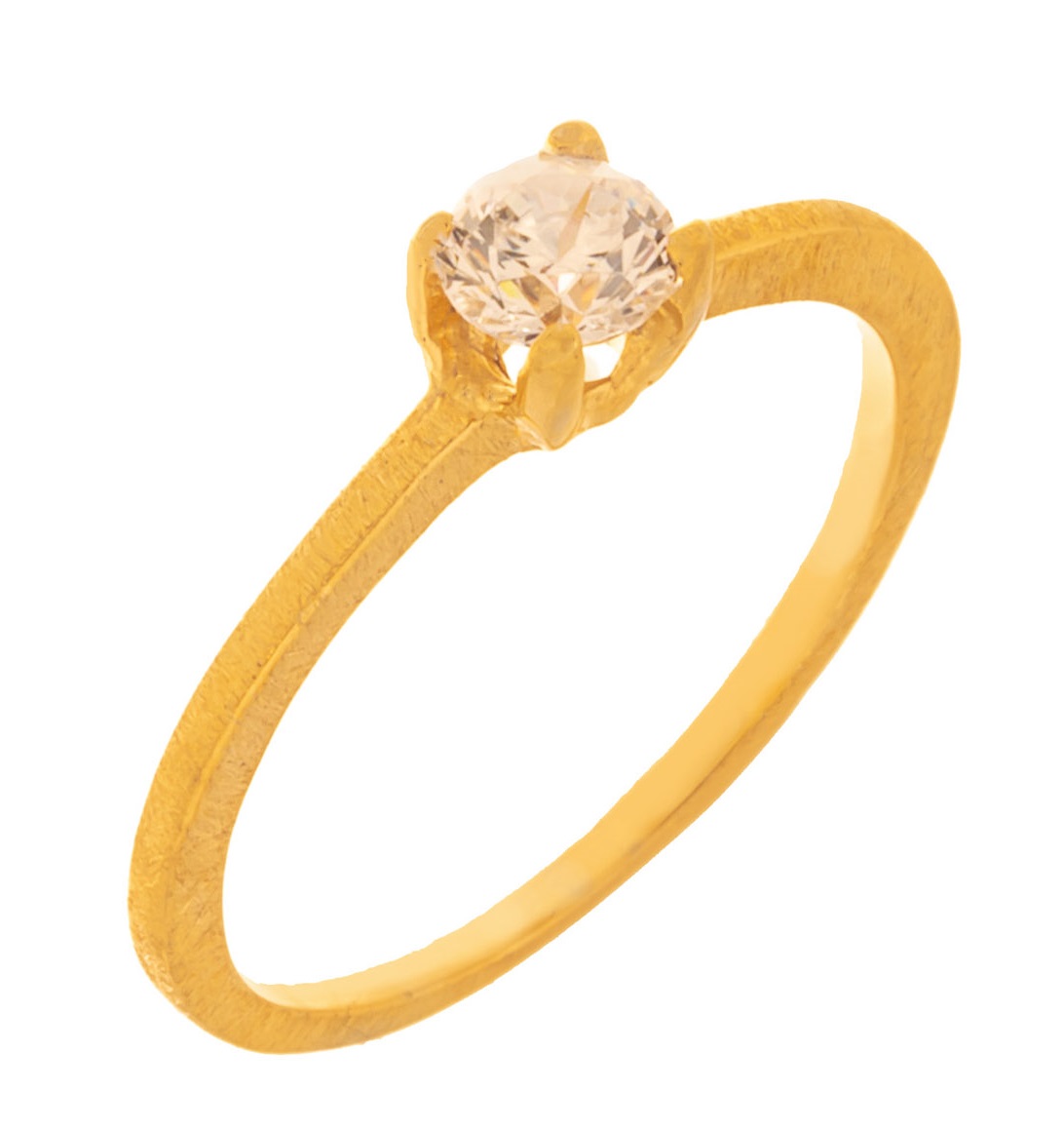 ΔΑΧΤΥΛΙΔΙ Μονόπετρο Χειροποίητο Κίτρινο Χρυσό Κ14 με Πέτρα Ζιργκόν 461448 - 