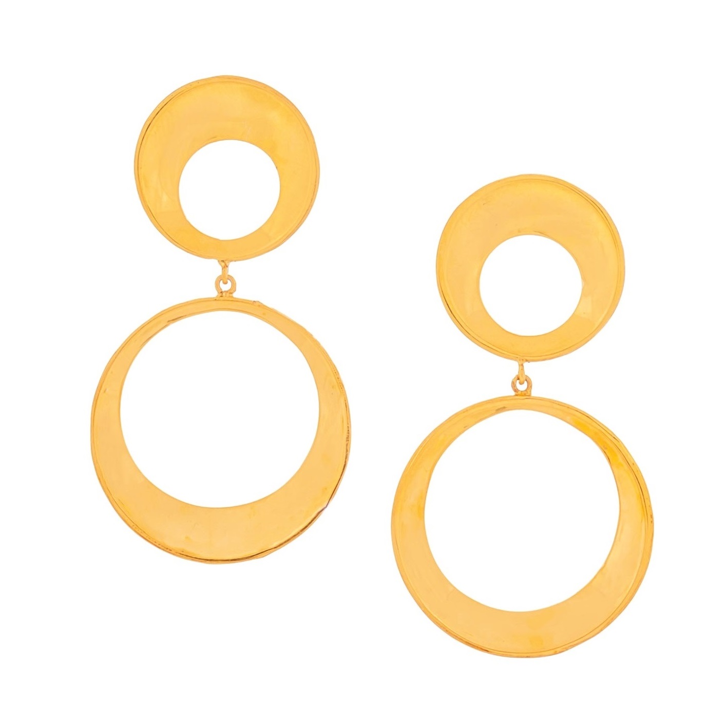 EARRINGS Drop Hand Made SENZIO Collection K14 Yellow Gold 462106.K14
