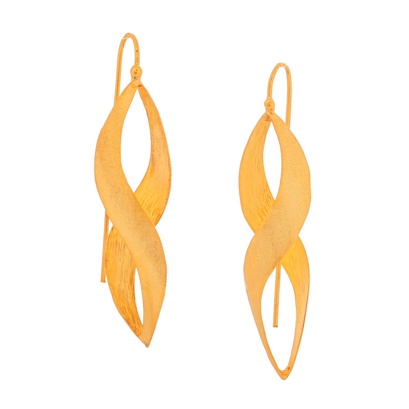 EARRINGS Drop Hand Made SENZIO Collection K14 Yellow Gold 462111.K14