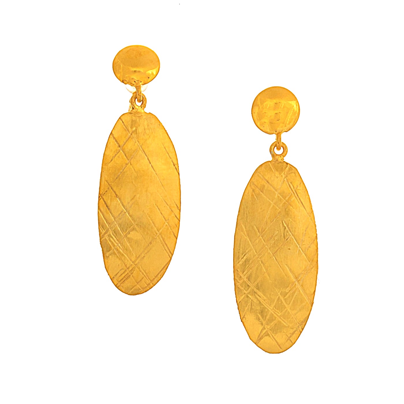 EARRINGS Drop Hand Made SENZIO Collection K14 Yellow Gold 462116.K14