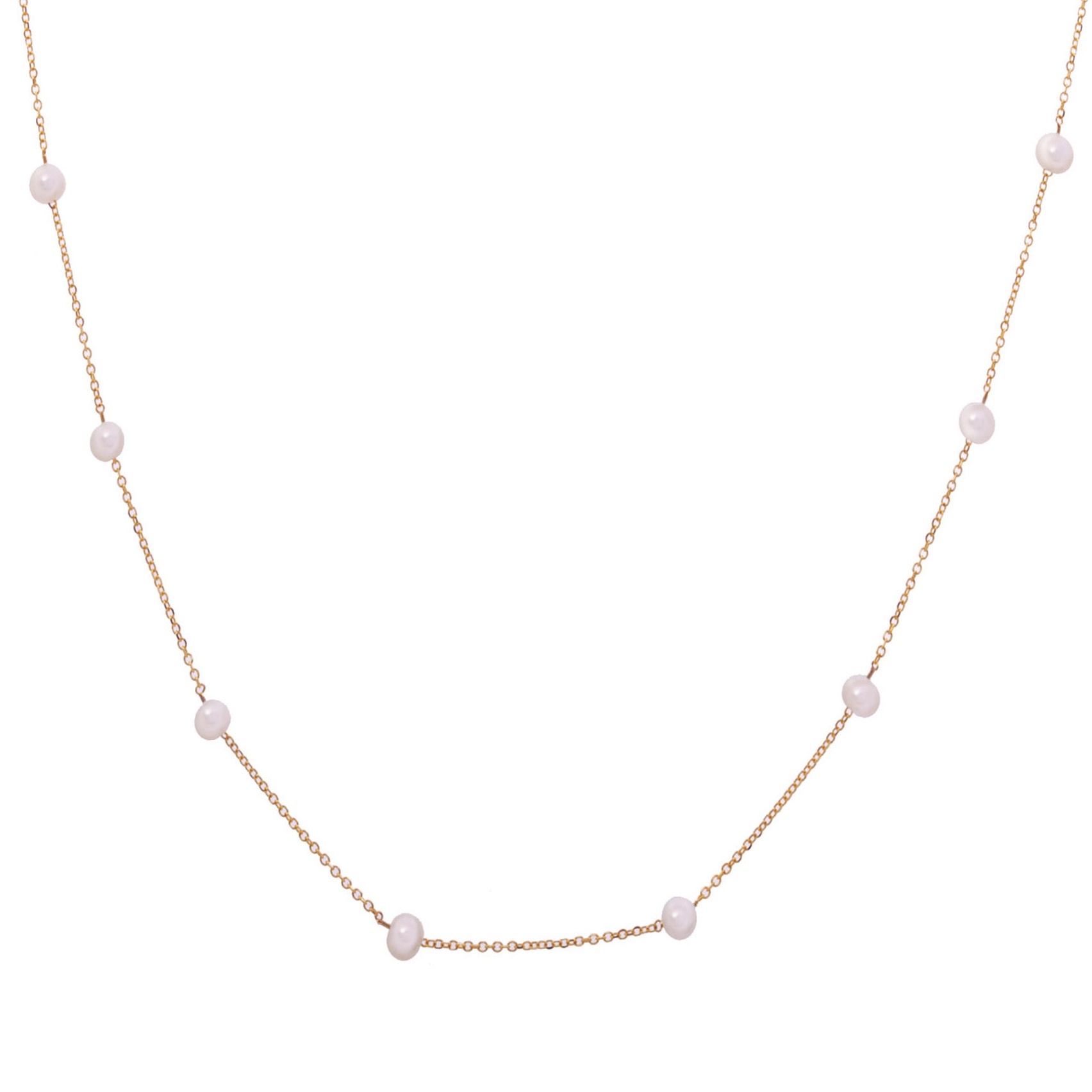 NECKLACE SENZIO Collection Yellow Gold K14 with Pearls 46841.K14 - 1